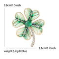 Alloy Transparent Enamel Clover Brooch Sweet Plant Lapel Pin view 6