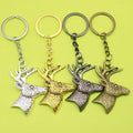 Zinc Alloy Minimalist Deer Head Keychain Bag Charm view 1
