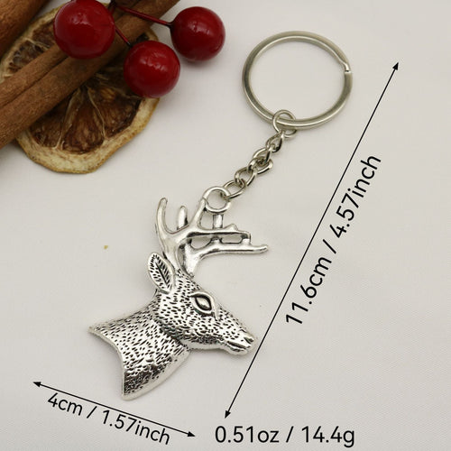 Zinc Alloy Minimalist Deer Head Keychain Bag Charm