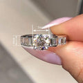 Micro Pave Geometric Ring For Women, Luxury Style Finger Ring For Wedding Engagement Dinner view 4