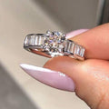 Micro Pave Geometric Ring For Women, Luxury Style Finger Ring For Wedding Engagement Dinner view 1