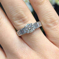 Micro Pave Geometric Ring For Women, Luxury Style Finger Ring For Wedding Engagement Dinner view 2