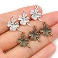 Alloy Four Leaf Clover Small Pendant DIY Jewelry Charm For Necklaces Bracelets Multiple Styles view 4