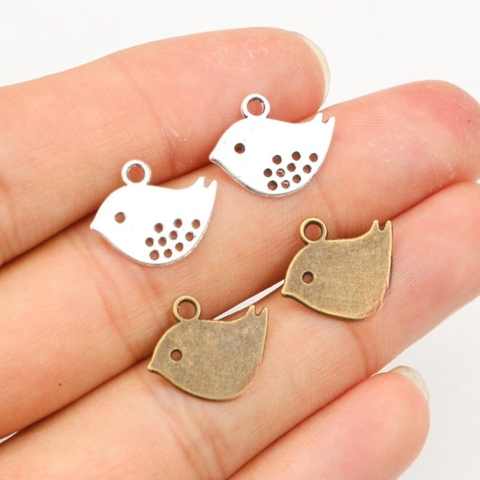 16x12mm Alloy Bird Pendant Charm For DIY Necklace Bracelet Jewelry Accessories
