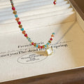 Vintage Palace Style Cat Eye Stone Crystal Beaded Square Pendant Necklace For Women view 4