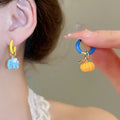 Stainless Steel Flower Pearl Necklace And Bracelet Jewelry Set With Enamel Elephant Pumpkin Charm view 4