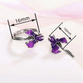 Metal Edged Morning Glory Flower Enamel Earrings, Pastoral Style Daily Floral Jewelry view 4