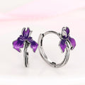 Metal Edged Morning Glory Flower Enamel Earrings, Pastoral Style Daily Floral Jewelry view 1