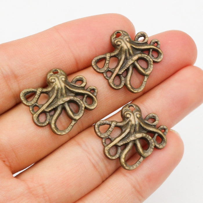 24x21mm Alloy Octopus Pendant Charm For DIY Necklace Bracelet Jewelry Accessories