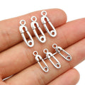 Alloy Safety Pin Pendant Charms For DIY Jewelry Accessories Necklace Bracelet Two Sizes view 5