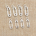 Alloy Safety Pin Pendant Charms For DIY Jewelry Accessories Necklace Bracelet Two Sizes view 1
