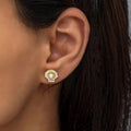 Shell Bead Faux Pearl Stud Earrings For Women, Elegant Daily Wear Fashion Jewelry view 3