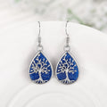 Resin Branch Water Drop Dangle Earrings For Women, Shiny Electroplated Metal Jewelry Set view 2