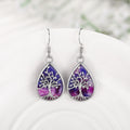 Resin Branch Water Drop Dangle Earrings For Women, Shiny Electroplated Metal Jewelry Set view 6