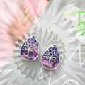 Resin Branch Water Drop Dangle Earrings For Women, Shiny Electroplated Metal Jewelry Set view 3