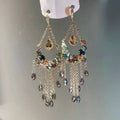 Copper Zircon Butterfly Teardrop Tassel Drop Earrings Light Luxury Stud Style Jewelry view 4