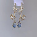 Copper Zircon Butterfly Teardrop Tassel Drop Earrings Light Luxury Stud Style Jewelry view 2