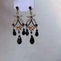 Copper Zircon Butterfly Teardrop Tassel Drop Earrings Light Luxury Stud Style Jewelry view 3