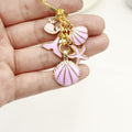 Metal Mermaid Tail Shell Starfish Keychain Bag Charm view 3