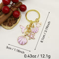 Metal Mermaid Tail Shell Starfish Keychain Bag Charm view 2