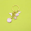 Metal Mermaid Tail Shell Starfish Keychain Bag Charm view 1