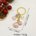 Zinc Alloy Mermaid Shell Starfish Keychain Ocean Bag Charm Gift view 2