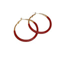 Sweet Style Red Fabric Flower Drop Earrings With Alloy Hook Monet Garden Floral Jewelry For Women view 5