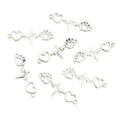 12x34mm Alloy Double Dangle Heart Dog Cat Paw Print Pendant Charm DIY Necklace Bracelet 1.5g view 5