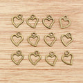 10x8mm Alloy Hollow Heart Mini Pendant Charm For DIY Necklace Bracelet Jewelry Accessories view 3