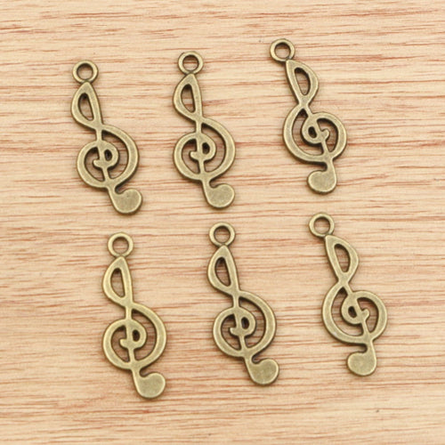 Alloy Music Note Small Pendant Charms For DIY Jewelry Accessories Necklace Bracelet 26x10mm 1g