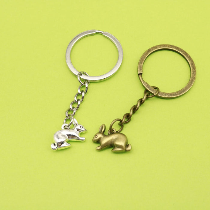 Metal Minimalist Rabbit Keychain Cute Bag Charm Gift