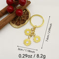 Zinc Alloy Minimalist Flower Keychain For Bag Charm view 2