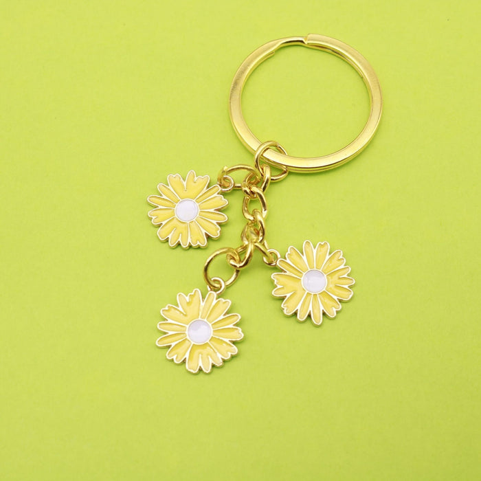 Zinc Alloy Minimalist Flower Keychain For Bag Charm