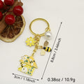 Alloy Mushroom House Keychain Flower Bee Bag Charm view 2