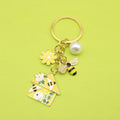 Alloy Mushroom House Keychain Flower Bee Bag Charm view 1