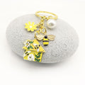 Alloy Mushroom House Keychain Flower Bee Bag Charm view 4