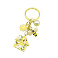 Alloy Mushroom House Keychain Flower Bee Bag Charm view 5