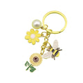 Metal Pearl Daisy Honeybee Keychain Pastoral Bag Charm Gift view 5