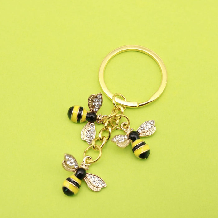 Metal Bee Keychain Bag Charm – Gold