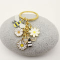 Zinc Alloy Enamel Bee Sunflower Keychain Bag Charm Gift view 4