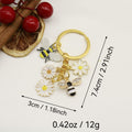 Zinc Alloy Enamel Bee Sunflower Keychain Bag Charm Gift view 2