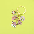 Zinc Alloy Rhinestone Enamel Christmas Tree Keychain Holiday Gift Decor view 1