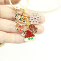 Zinc Alloy Rhinestone Enamel Christmas Tree Keychain Holiday Gift Decor view 3