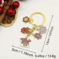 Zinc Alloy Rhinestone Enamel Christmas Tree Keychain Holiday Gift Decor view 2