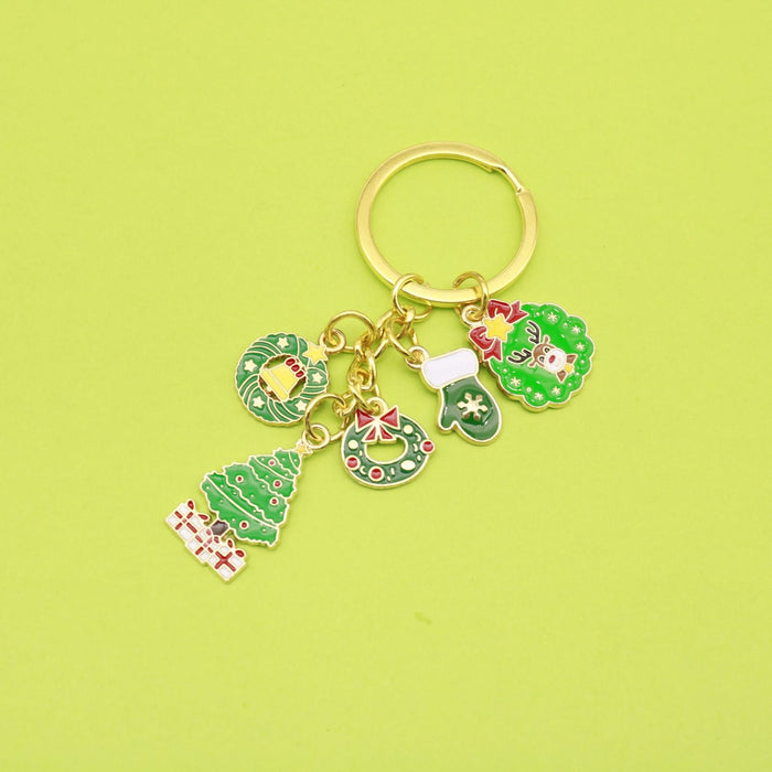 Alloy Christmas Cartoon Keychain Car Charm