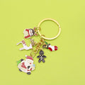 Zinc Alloy Christmas Santa Bell Snowflake Keychain Holiday Gift view 1