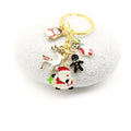 Zinc Alloy Christmas Santa Bell Snowflake Keychain Holiday Gift view 3