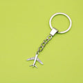 Zinc Alloy Rhinestone Airplane Keychain Bag Charm Gift view 1