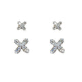 Copper Zircon Flower Magnetic Stud Earrings For Women Light Luxury Minimalist Jewelry view 5