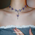 Light Luxury Irregular Crystal Butterfly Waterdrop Pendant Clavicle Necklace view 1